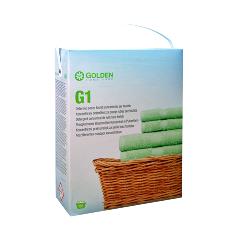 G1 Golden GNLD concentrated laundry detergent. Protects washing machines. Rinses out completely. Biodegradable