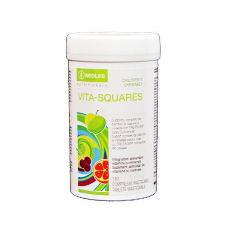 Vita-Squares NeoLife GNLD integratore naturale multivitaminico per bambini vitamine minerali essenziali dolcificato naturalmente