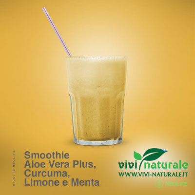 NeoLifeShake ricetta con Aloe Vera Plus NeoLife, curcuma, limone e menta