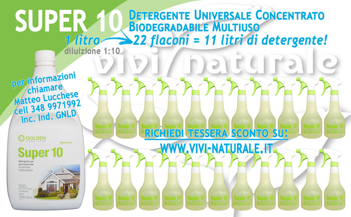 Diluizione 1:10 = 11 litri detergente